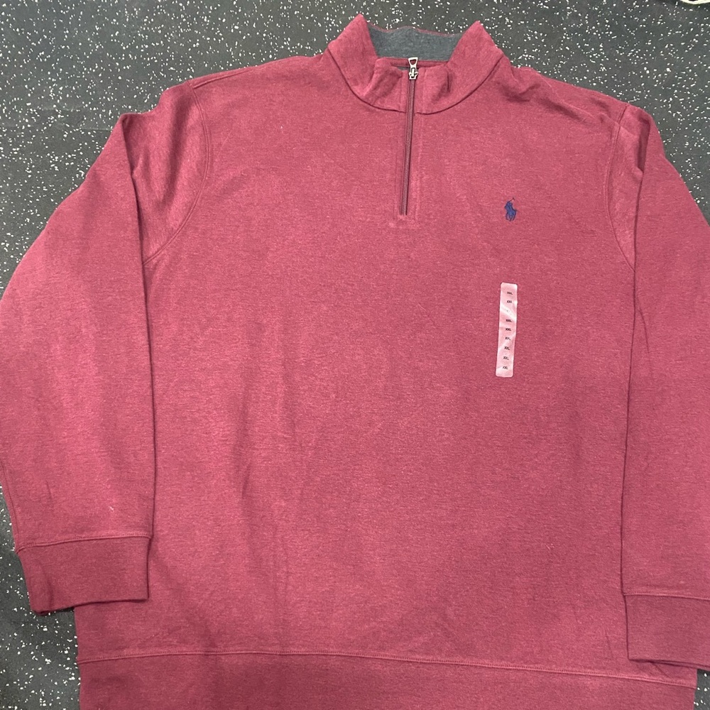 Polo by Ralph Lauren Maroon Zip-Up Sweater, size XXL